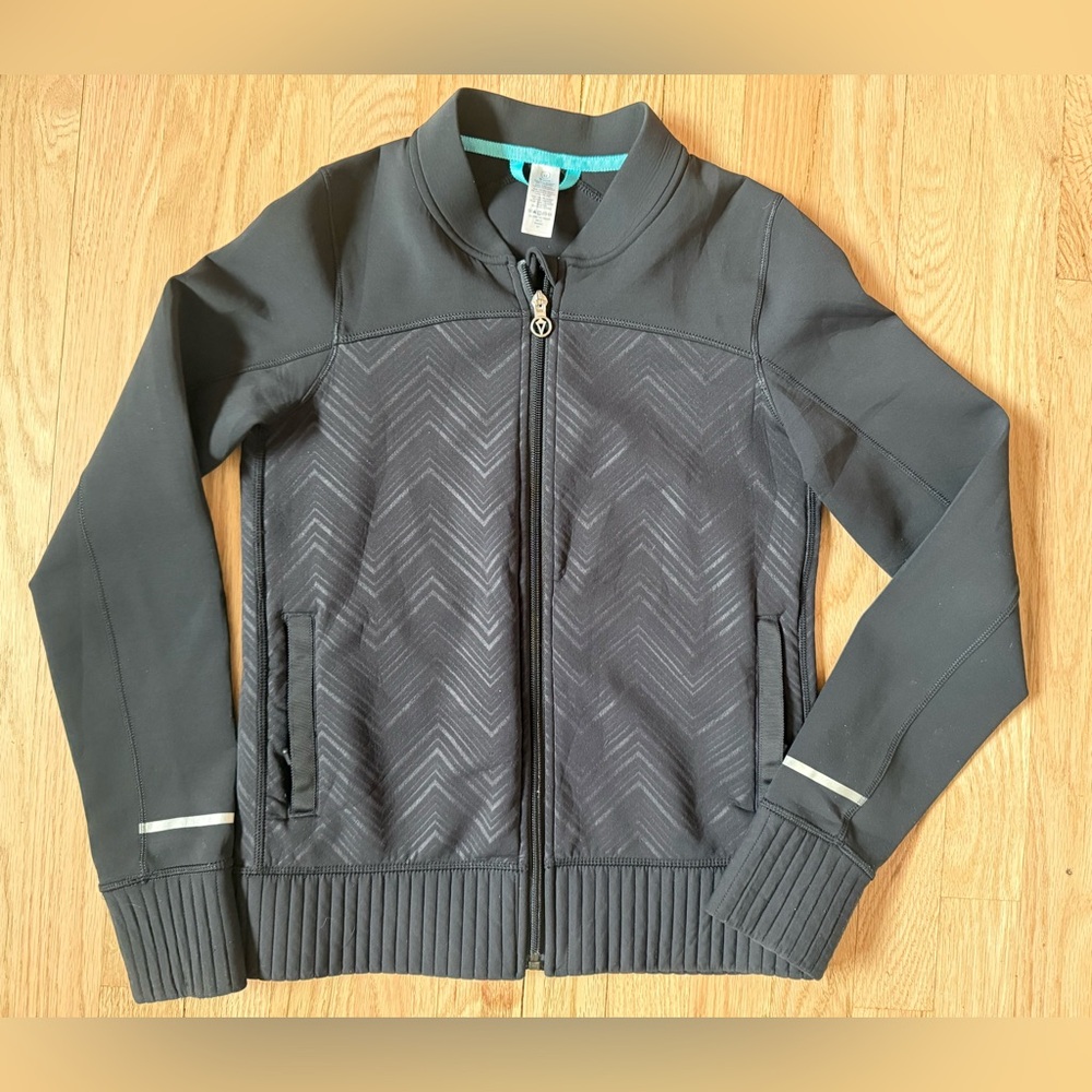 Ivivva Black Chevron Kids Athletic Soft Shell Jacket size 12